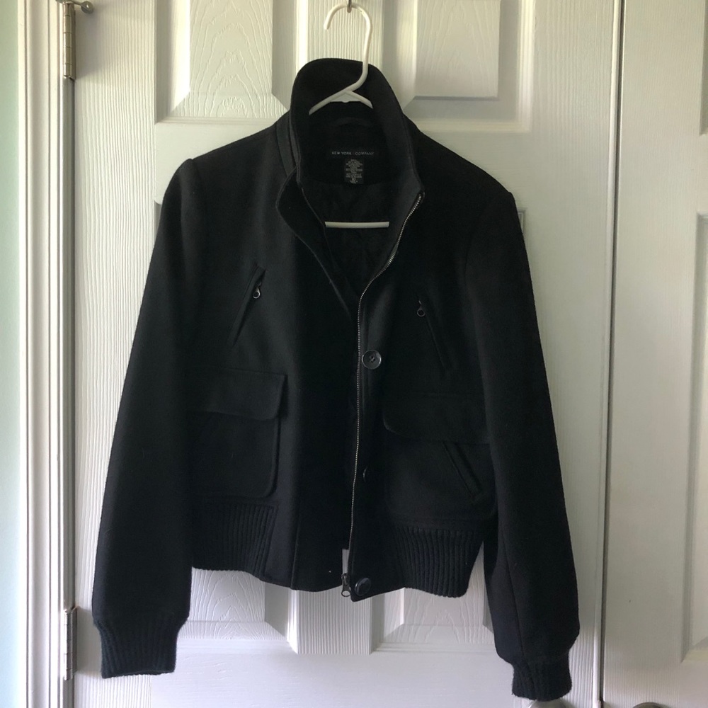 New York & Company Black Bomber Jacket